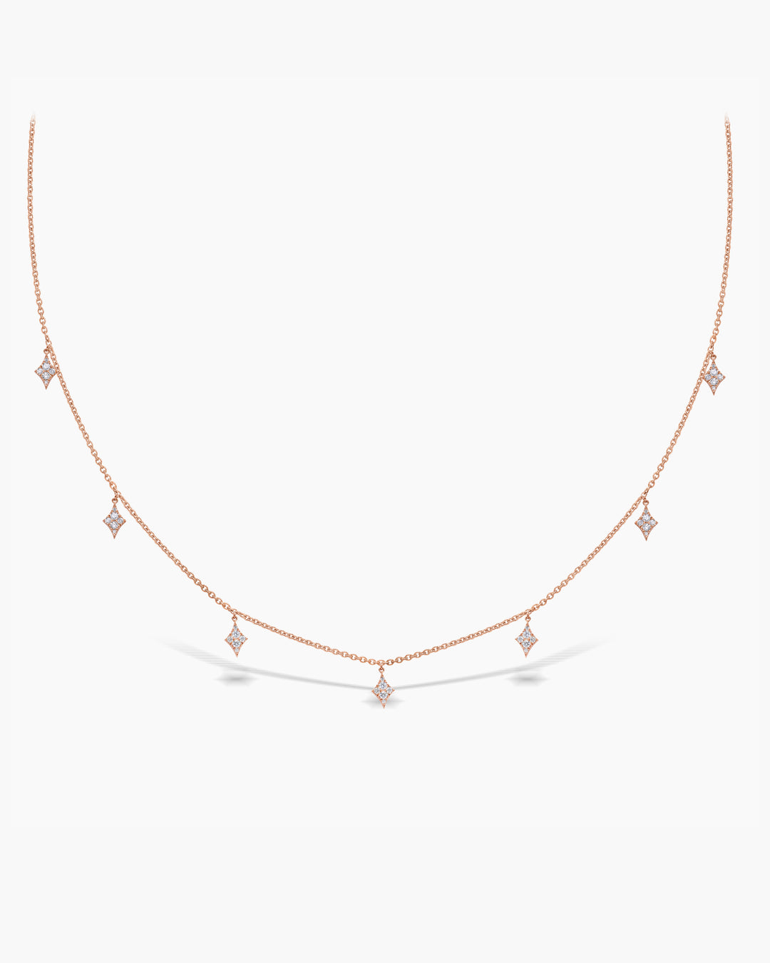 Dangling Diamond Kite Drop Moissanite Necklace For Women