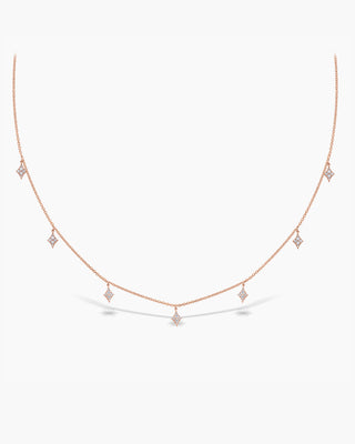 Dangling Diamond Kite Drop Moissanite Necklace For Women