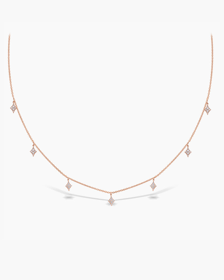 Dangling Diamond Kite Drop Moissanite Necklace For Women