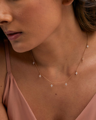 Dangling Diamond Kite Drop Moissanite Necklace For Women