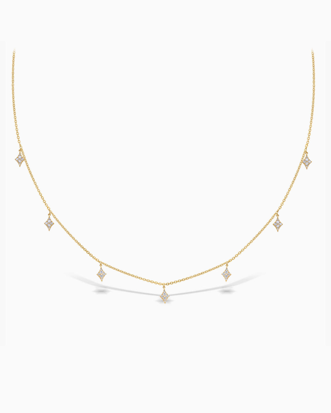 Dangling Diamond Kite Drop Moissanite Necklace For Women