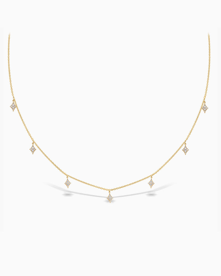 Dangling Diamond Kite Drop Moissanite Necklace For Women