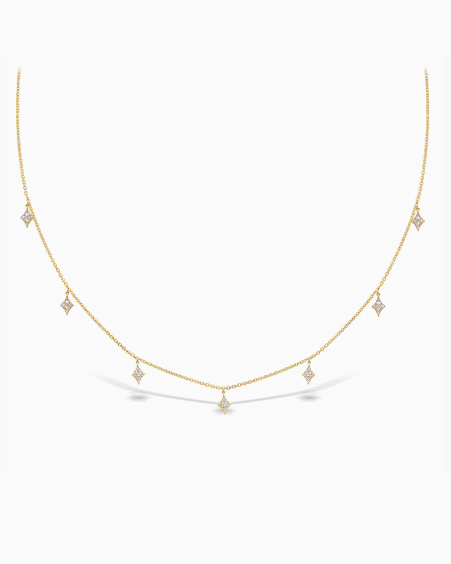 Dangling Diamond Kite Drop Moissanite Necklace For Women
