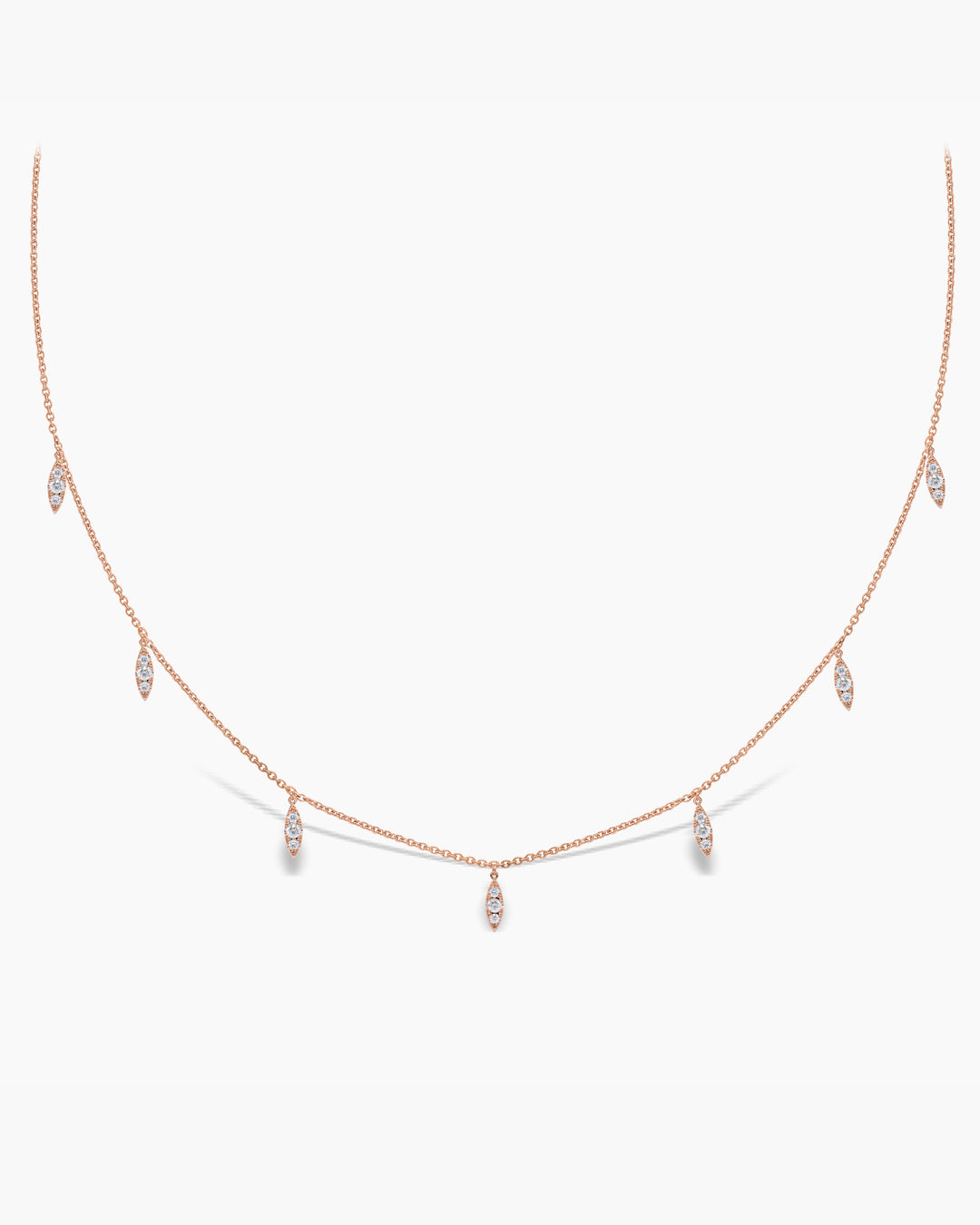 Dangling Diamond Leaf Drop Moissanite Necklace For Women