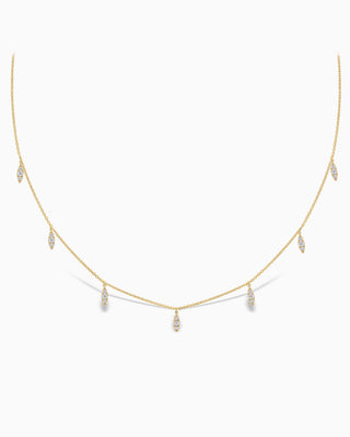 Dangling Diamond Leaf Drop Moissanite Necklace For Women