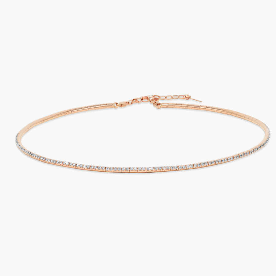 Round Cut Moissanite Diamond Tennis Necklace For Her