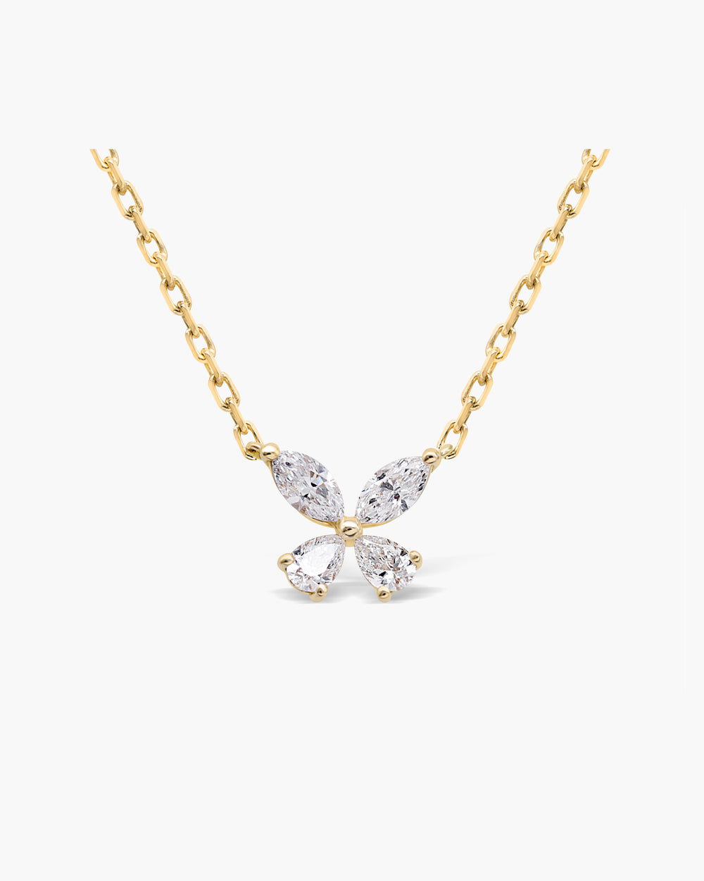 Marquise Diamond Butterfly Moissanite Necklace For women