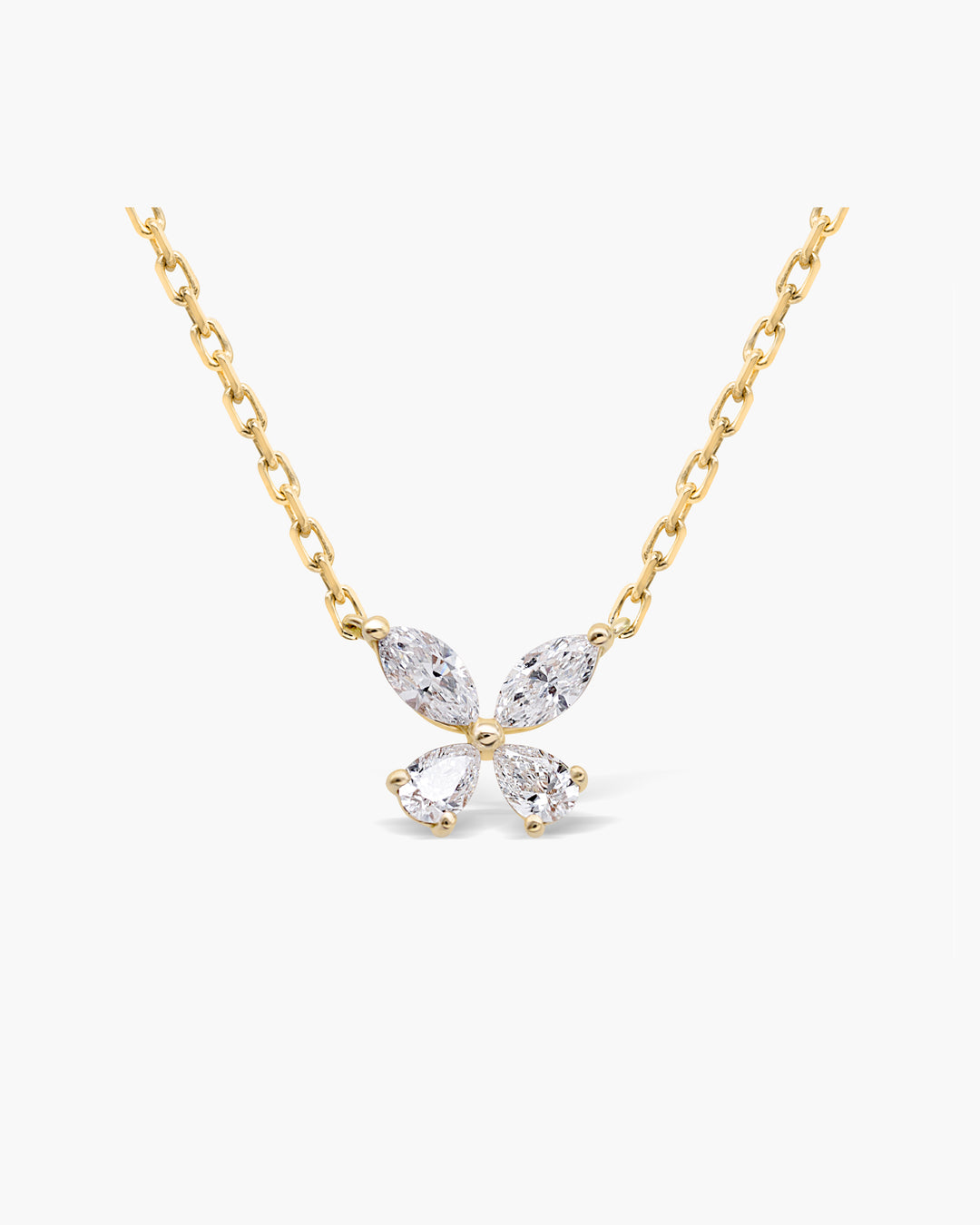 Marquise Diamond Butterfly Moissanite Necklace For women