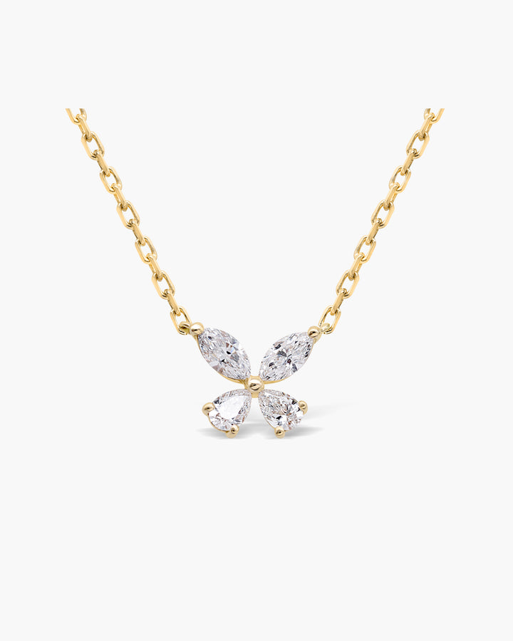 Marquise Diamond Butterfly Moissanite Necklace For women