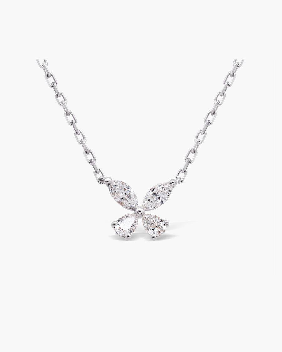 Marquise Diamond Butterfly Moissanite Necklace For women