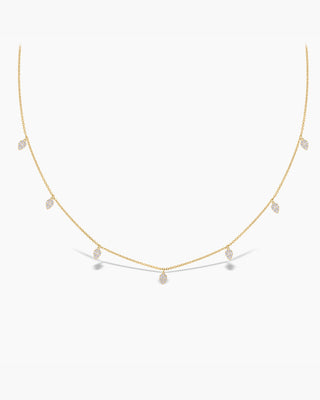 Dangling Diamond Pear Drop Moissanite Necklace For Her