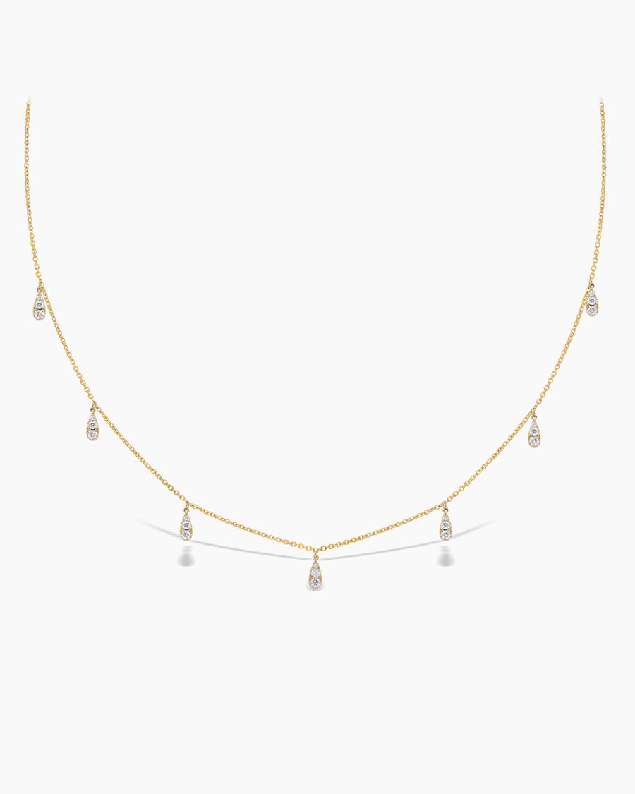 Dangling Diamond Rain Drop Moissanite Necklace For Her