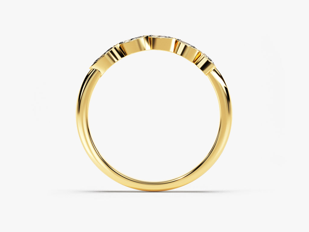 Marquise Cut Bezel Set CVD EF/VVS Diamond Wedding Band