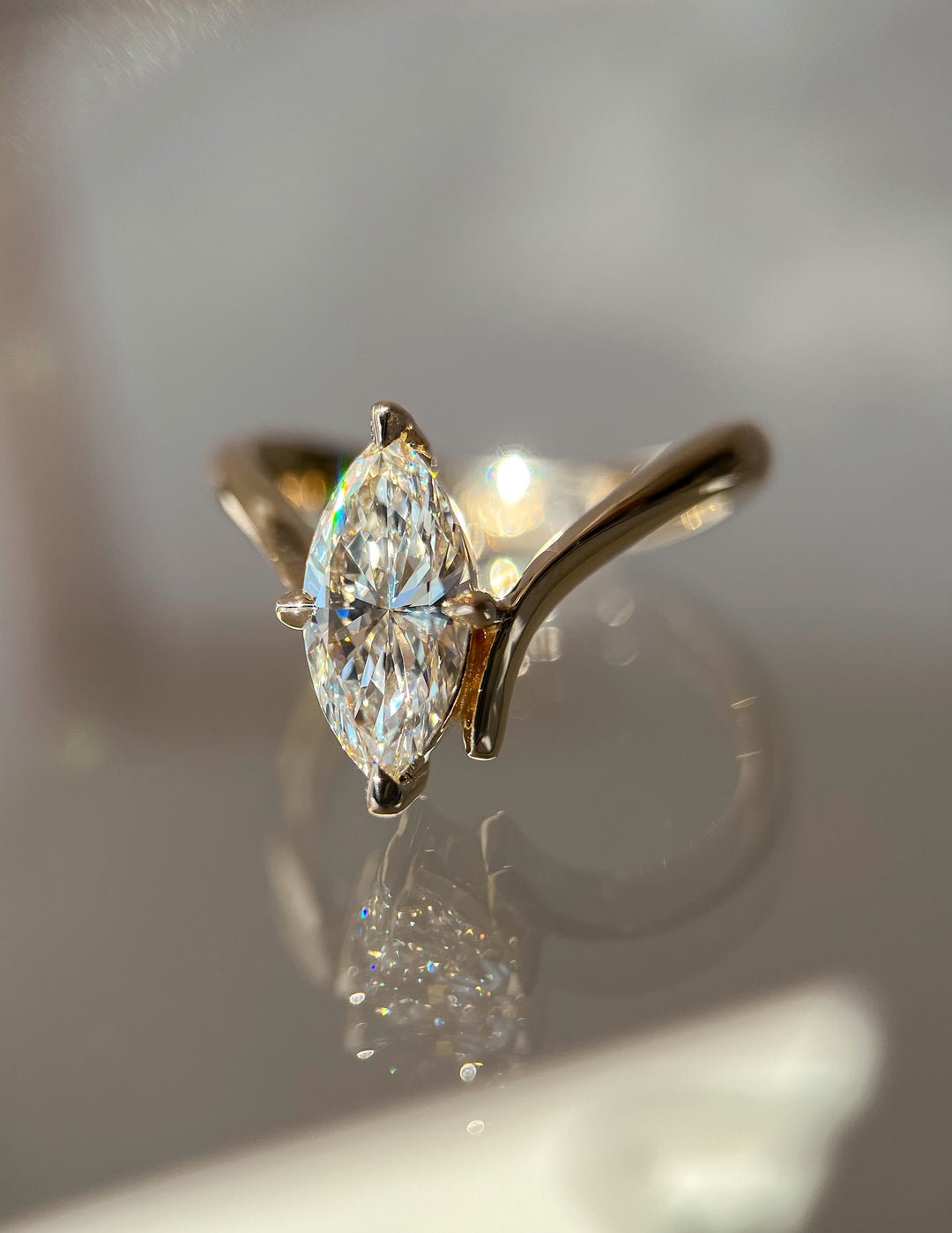 Marquise Cut Lab Grown Diamond Grande Engagement Ring