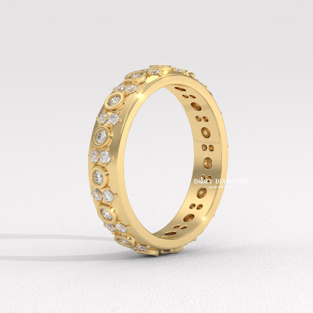 Round diamond eternity band
Gypsy set diamond ring
Minimalist wedding band