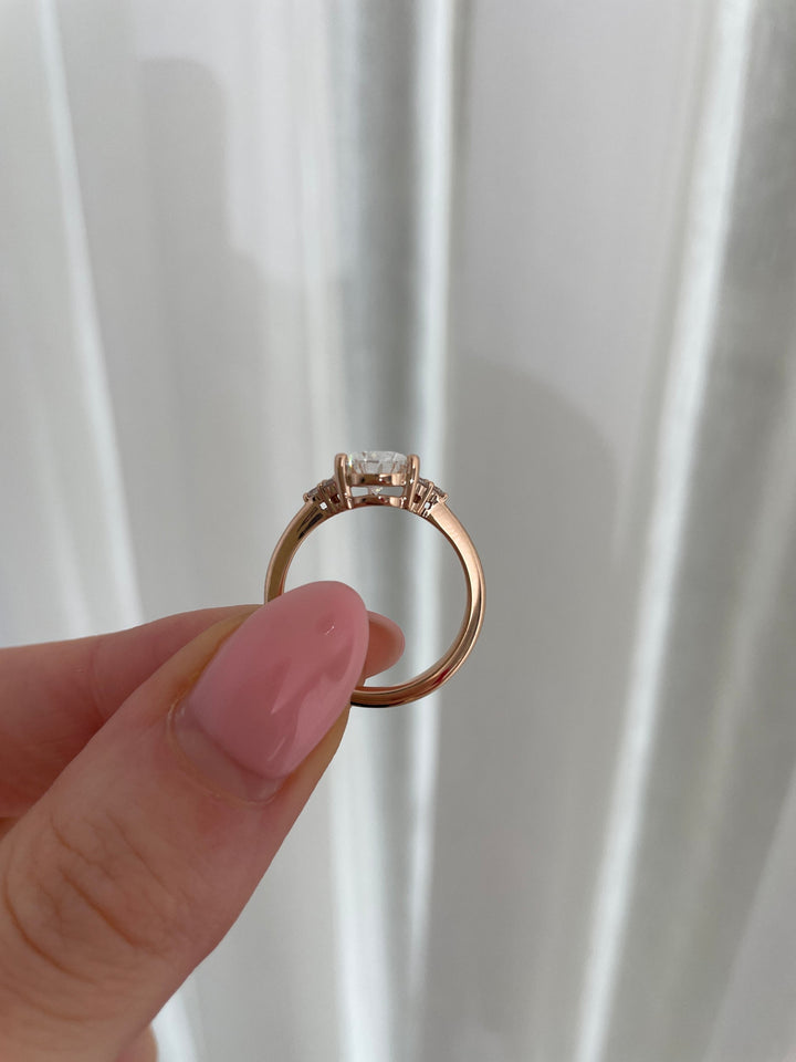 1.52-3.52 CT Pear Cut Lab Grown Diamond Cluster Engagement Ring