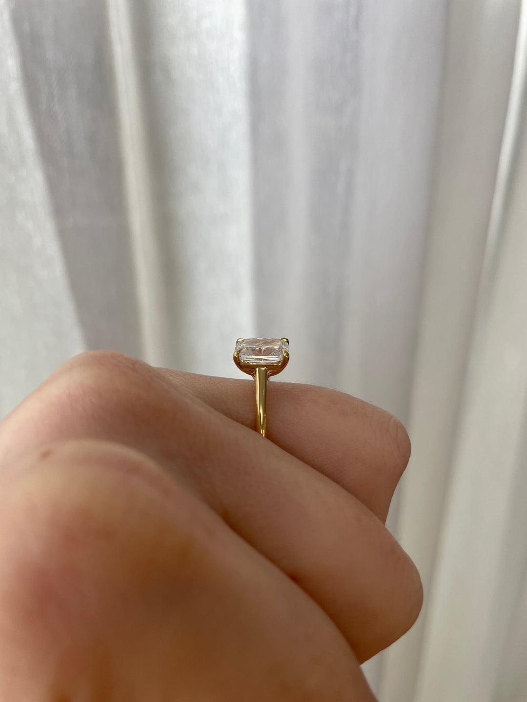 2.06-4.06 CT Elongated Cushion Cut Lab Grown Diamond Solitaire Engagement Ring