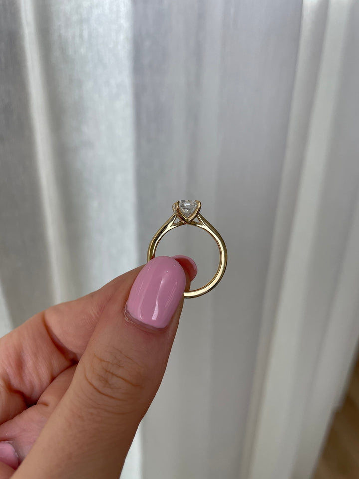 2.06-4.06 CT Elongated Cushion Cut Lab Grown Diamond Solitaire Engagement Ring