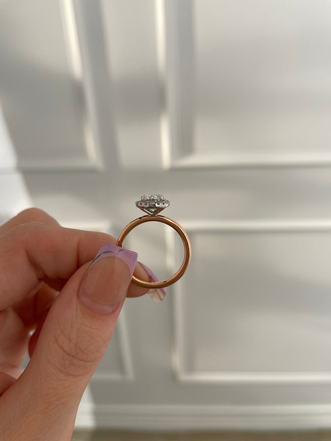 1.25-3.25 CT Oval Cut Lab Grown Diamond Halo Engagement Ring