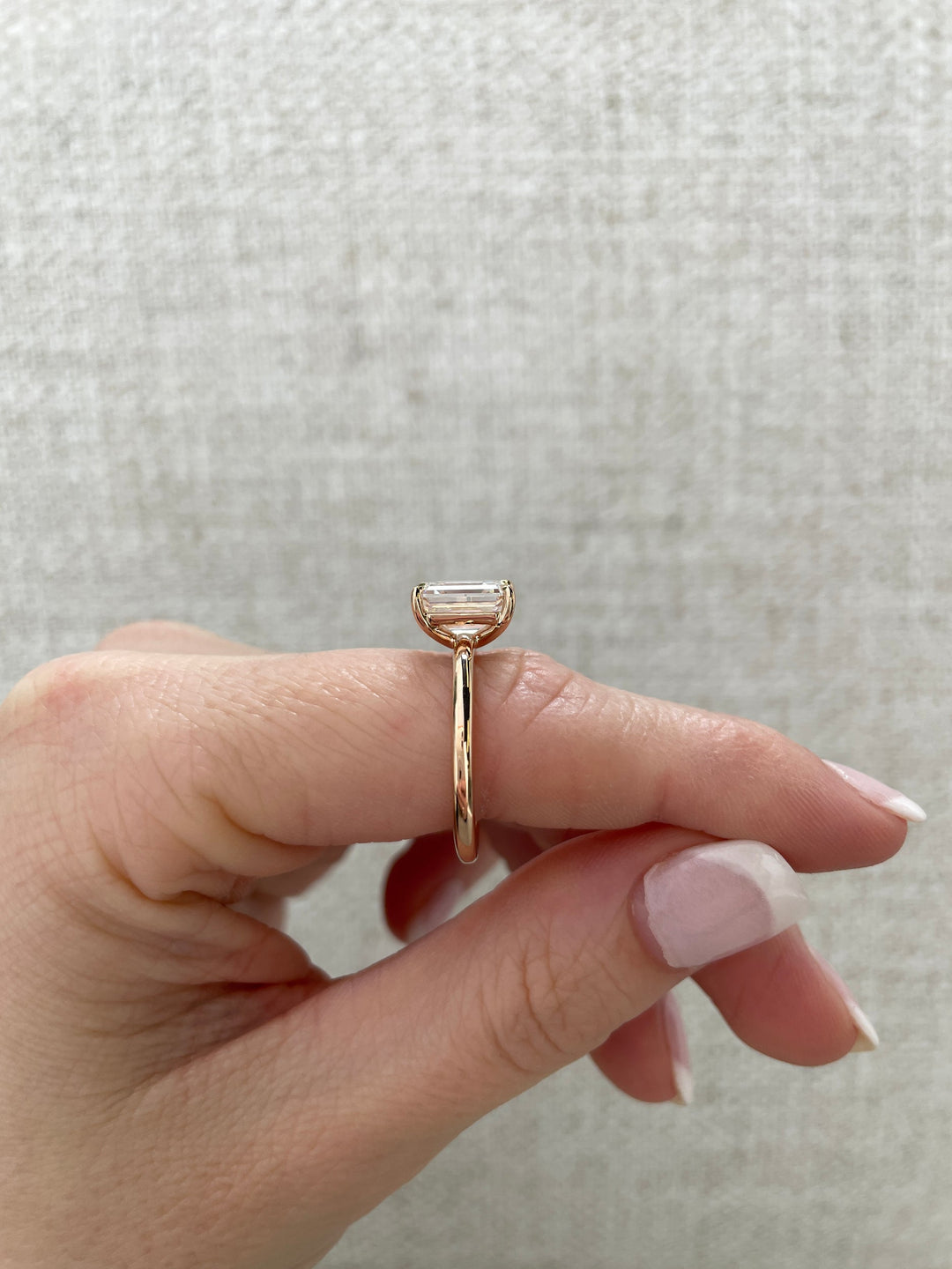 2.0-4.0 CT Emerald Cut Lab Grown Diamond Solitaire Engagement Ring