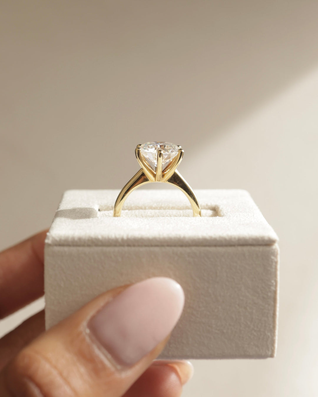 1.0-3.0 CT Round Cut Lab Grown Diamond  Solitaire Engagement Ring