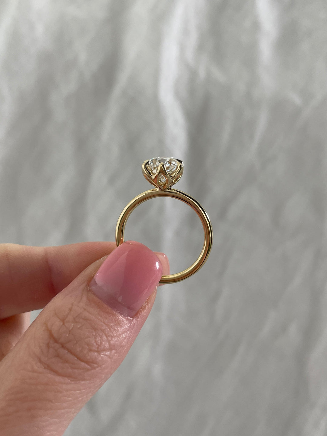 1.64-3.64 CT Round Cut Lab Grown Diamond Solitaire Engagement Ring