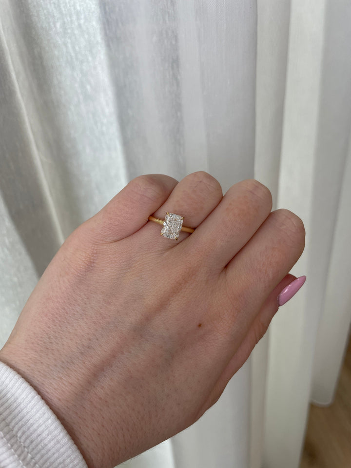 2.06-4.06 CT Elongated Cushion Cut Lab Grown Diamond Solitaire Engagement Ring