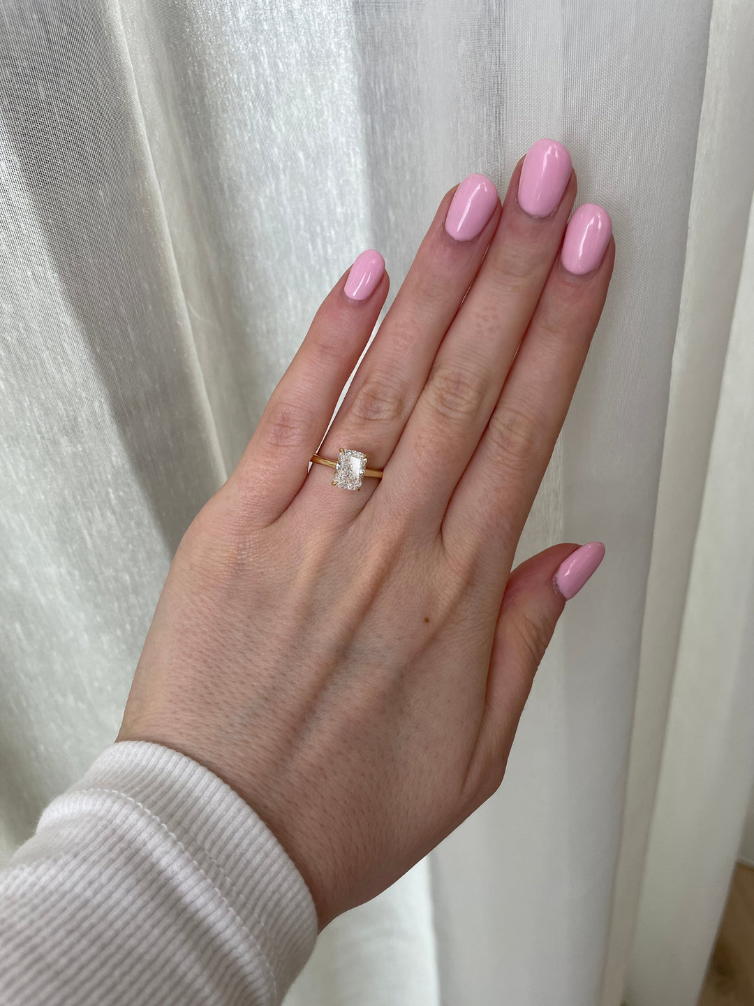 2.06-4.06 CT Elongated Cushion Cut Lab Grown Diamond Solitaire Engagement Ring