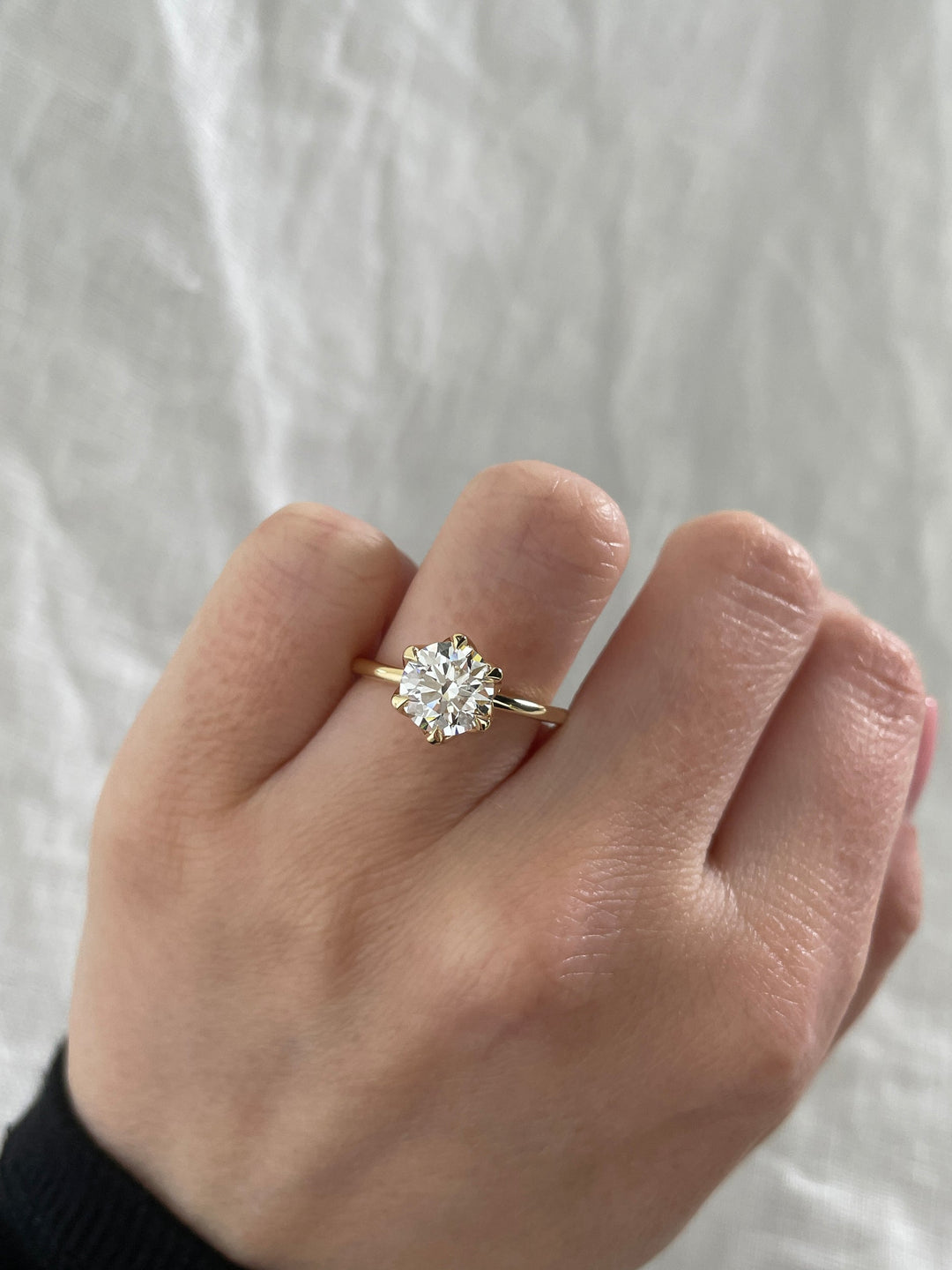 1.64-3.64 CT Round Cut Lab Grown Diamond Solitaire Engagement Ring