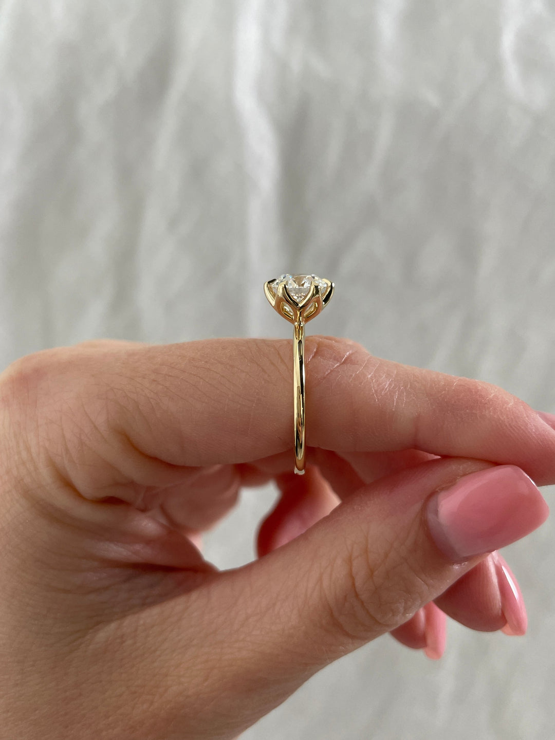 1.64-3.64 CT Round Cut Lab Grown Diamond Solitaire Engagement Ring