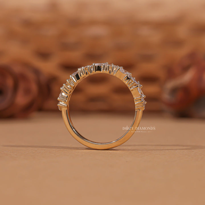 Pave diamond wedding band, Channel-set diamond wedding band, Bezel-set diamond wedding band, Shared prong diamond wedding band, Half-eternity diamond wedding band,
