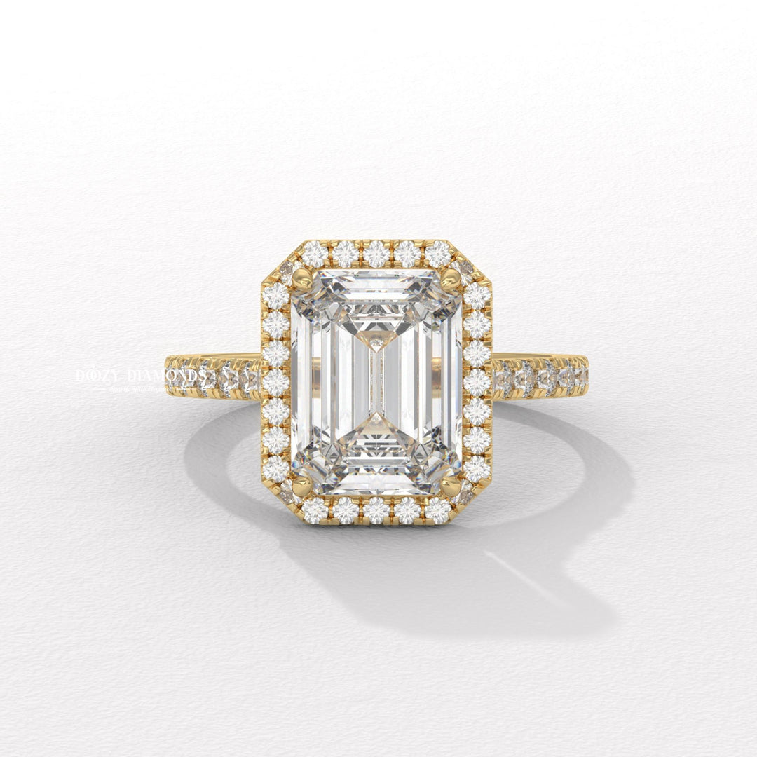 Emerald cut engagement ring
Emerald diamond ring
Halo engagement ring
Pave engagement ring