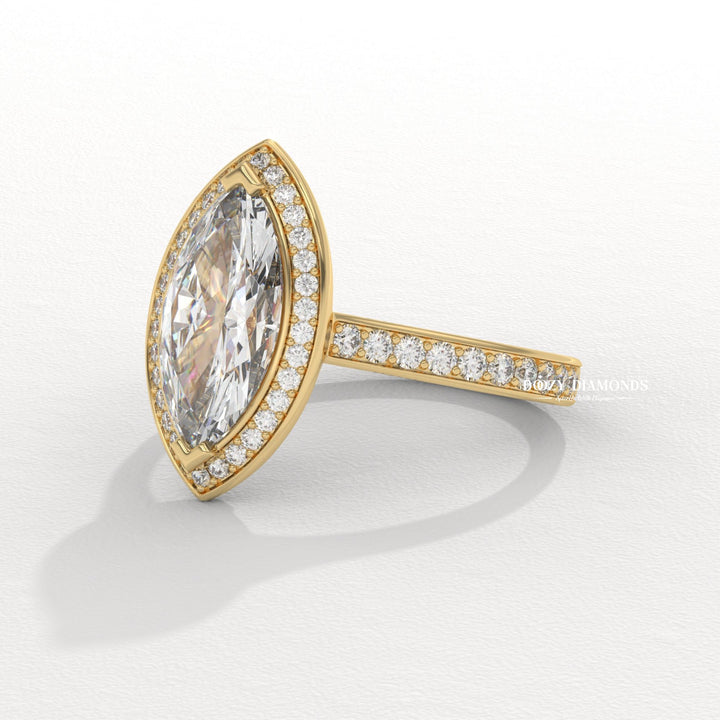 Lab grown diamond ring
Lab created diamond ring
Channel set engagement ring
Halo engagement ring
Marquise cut halo ring