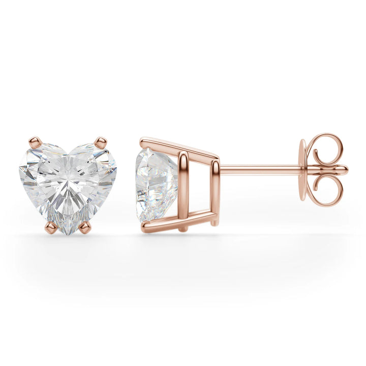 Heart Cut Moissanite Diamond Solitaire Stud Earrings For Women