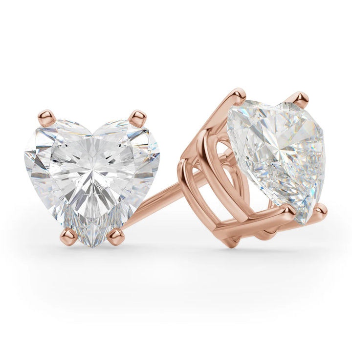 Heart Cut Moissanite Diamond Solitaire Stud Earrings For Women