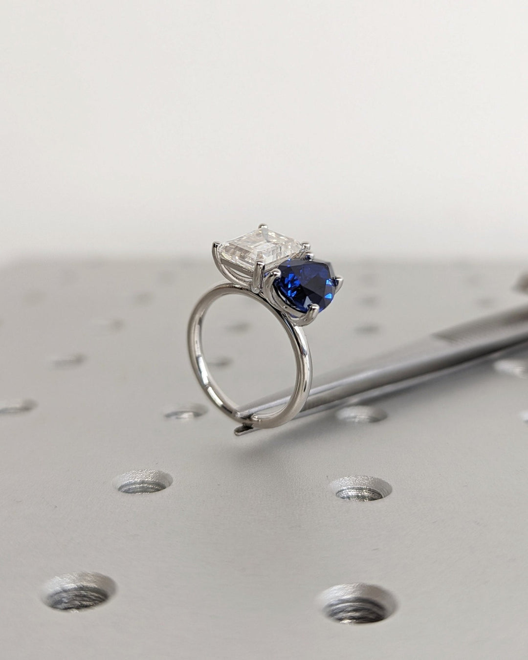 Modern Toi Et Moi ring with unique two stone setting
Premium quality sapphire and emerald cut engagement ring
Timeless Toi Et Moi ring symbolizing two souls united