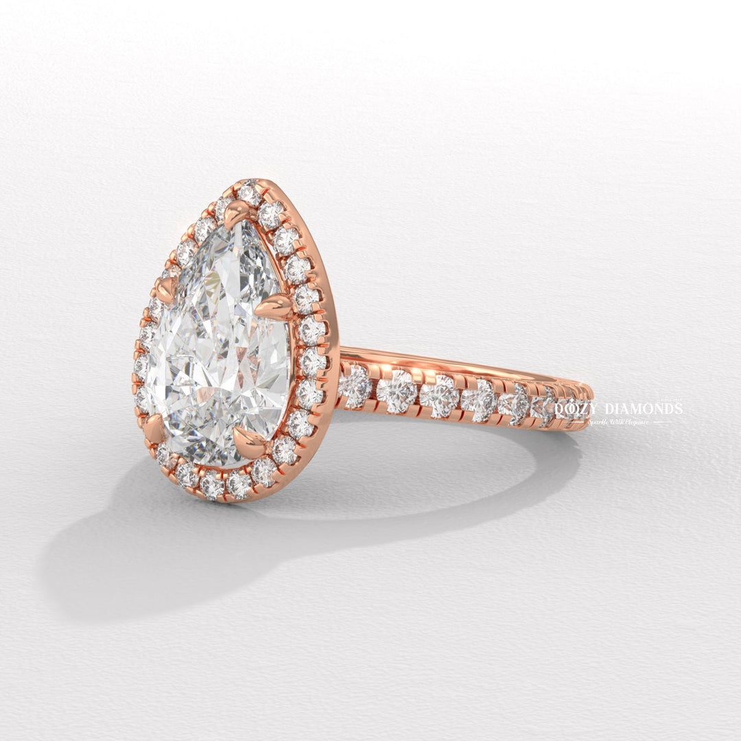 Proposal ring
Anniversary gift
Women's engagement ring
Radiant cut diamond halo setting
IGI certified radiant ring
Affordable lab diamond ring