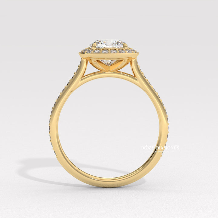 cushion halo engagement ring, lab grown diamond engagement ring, cushion cut diamond ring, halo diamond engagement ring, lab created diamond ring, cushion solitaire halo ring, sustainable diamond ring, ethical engagement ring, luxury engagement ring,