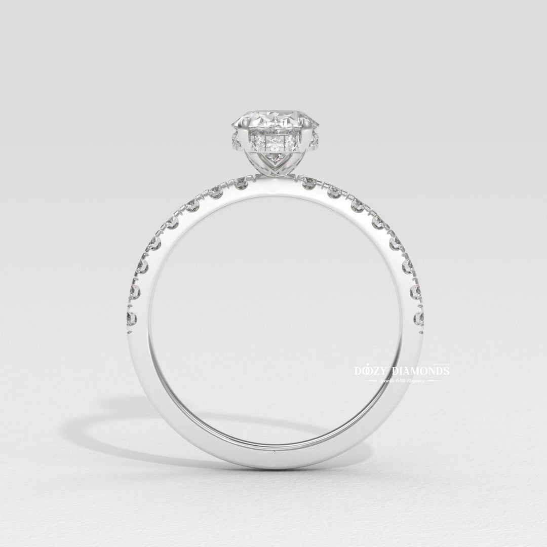 IGI certified lab diamond
Conflict free oval diamond
14k white gold oval ring