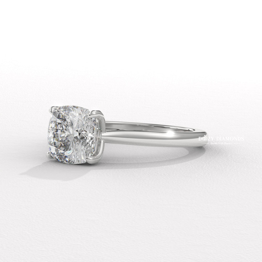 E color diamond ring, VS2 clarity diamond, tulip crown setting, floral basket ring,