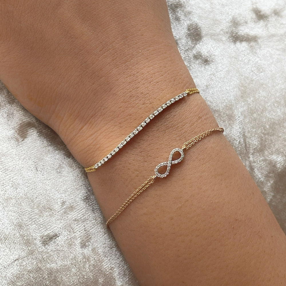 Round Cut Moissanite Diamond Infinity Bracelet For Women