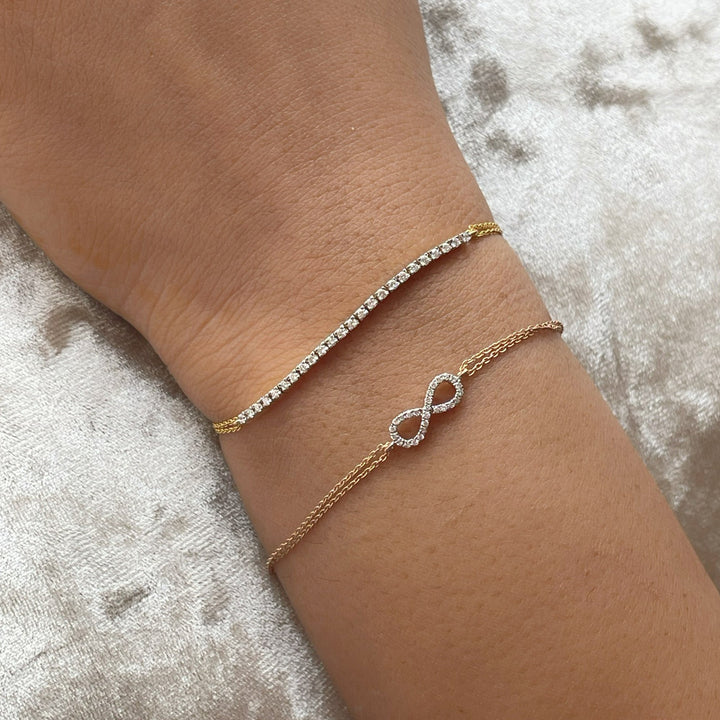 Round Cut Moissanite Diamond Infinity Bracelet For Women