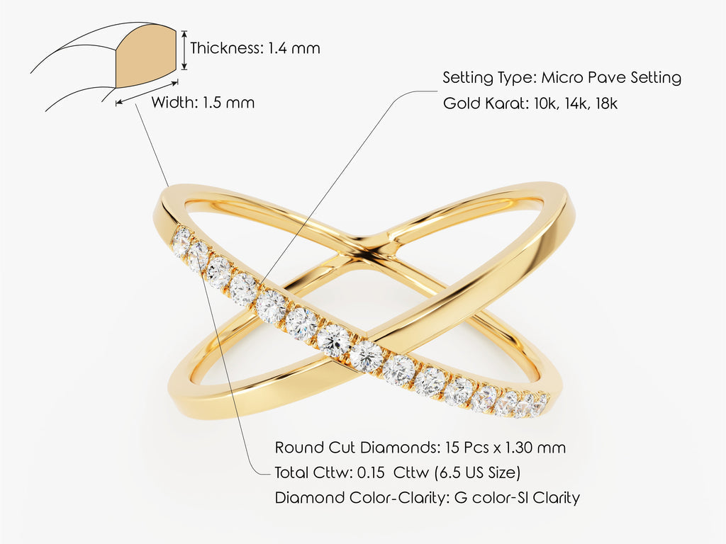 Round Cut Criss Cross CVD EF/VVS Diamond Wedding Band