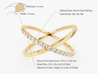 Round Cut Criss Cross CVD EF/VVS Diamond Wedding Band