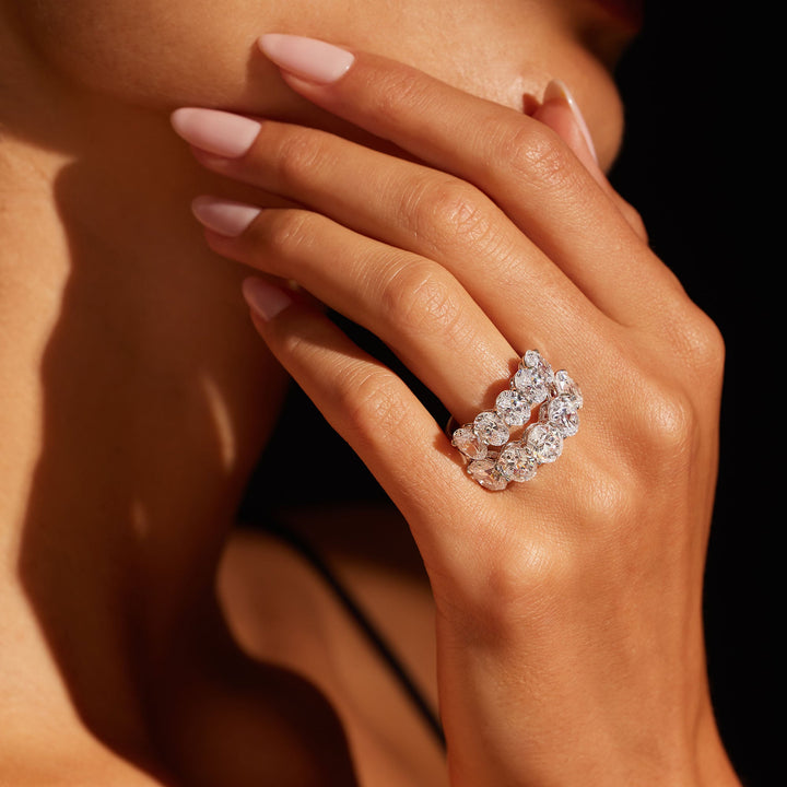 Oval FG-VS1 Lab Grown Diamond Five Stone Stacking Band