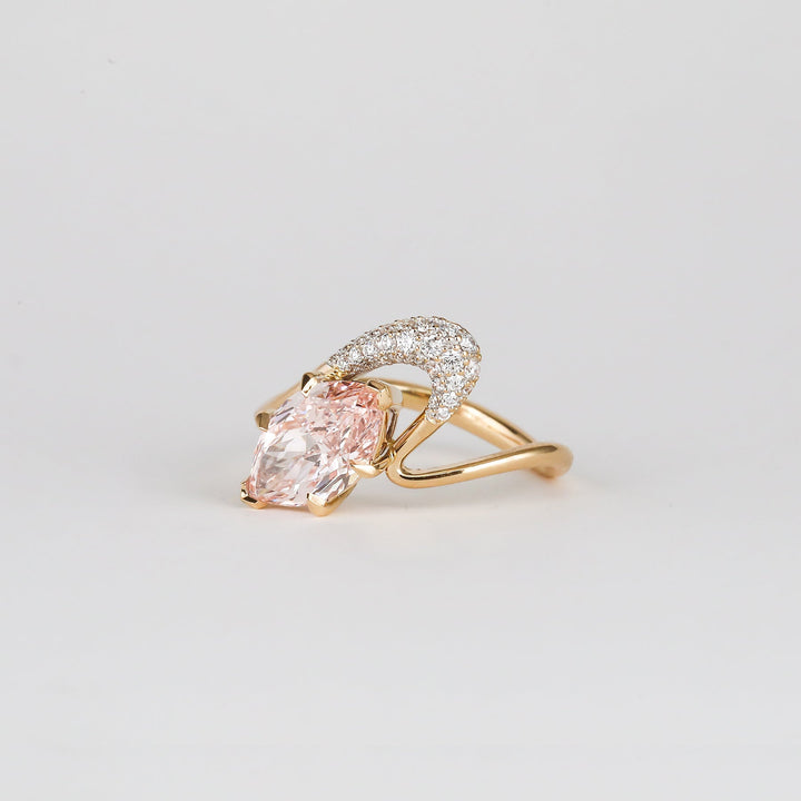 1.50CT-2.50CT Pink Marquise Lab Grown Diamond Unique Engagement Ring