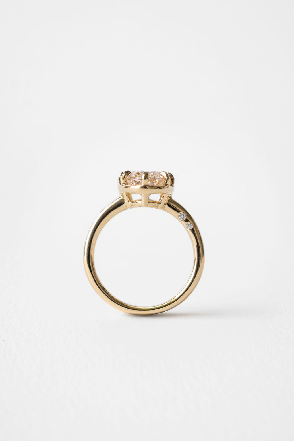 3.0CT Antique Cut Moval F-VS Lab Grown Unique Claw Diamond Bridal Ring Set
