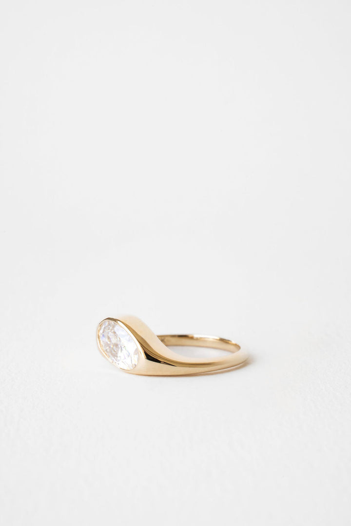 1.0CT East West Pear Cut F-VS Lab Grown Diamond Unique Bridal Ring Set