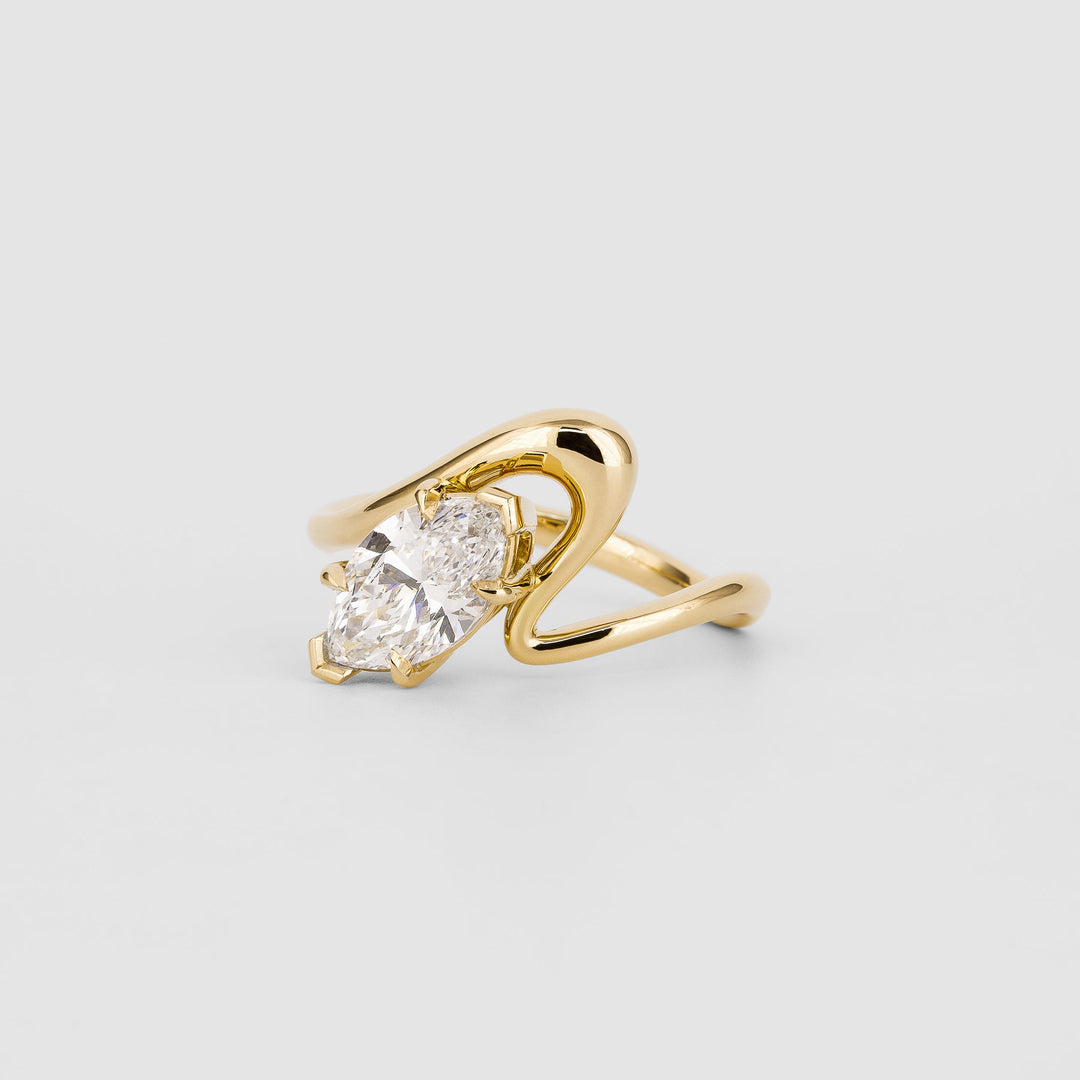 1.0CT-2.0CT Marquise Cut Lab Grown Diamond Antique Engagement Ring
