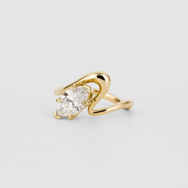 1.0CT-2.0CT Marquise Cut Lab Grown Diamond Antique Engagement Ring